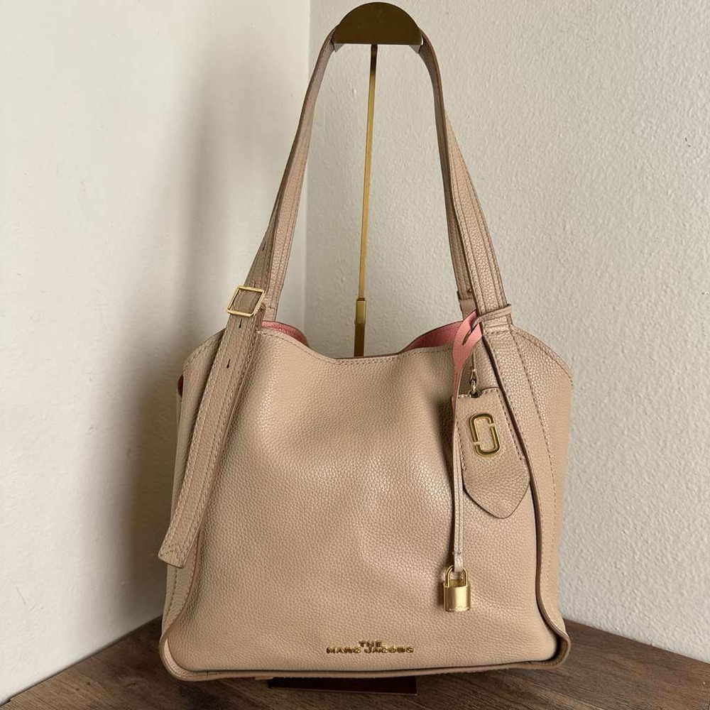 Marc Jacobs The Director Tote‎ Shoulder Bag Leather Beige Pink